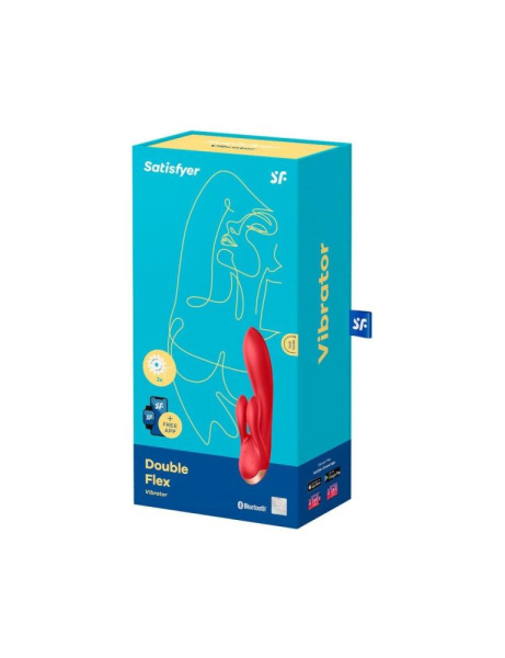 купить Смарт вибратор кролик с двойным отростком Satisfyer Double Flex Red