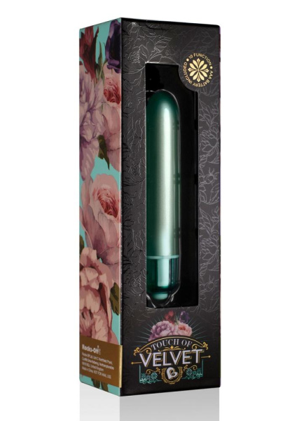 купить Вибропуля Rocks Off RO-90mm Touch of Velvet Aqua Lily матовая, 10 режимов работы, на батарейке