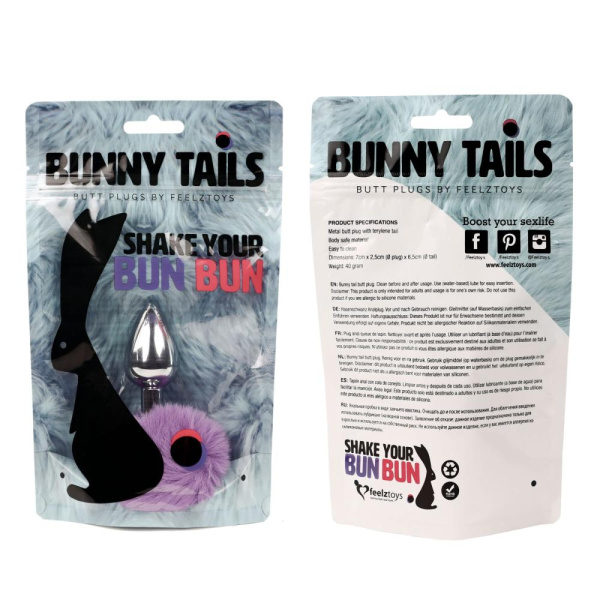 купить Анальная пробка FeelzToys - Bunny Tails Butt Plug Purple
