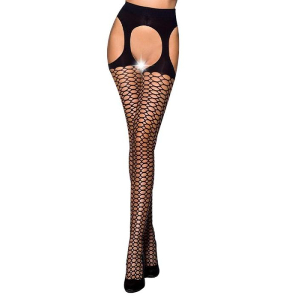 купить Эротические колготки TIOPEN 004 nero 1/2 (fishnet 40 den) - Passion, имитация чулок и пояса