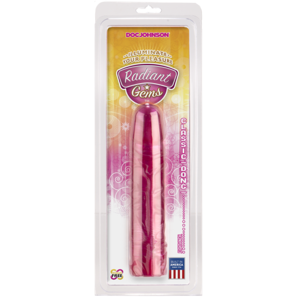 купить Фаллоимитатор Doc Johnson Radiant Gems 8 Inch Fuchsia, диаметр 4,3см, антибактериальный ПВХ