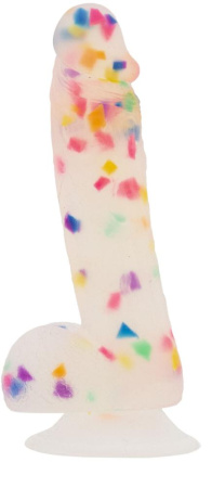 фото Фаллоимитатор с конфетти ADDICTION - PARTY MARTY - 7.5" - FROST & CONFETTI, 19 см, силикон  || фото Фалоімітатор з конфетті ADDICTION - PARTY MARTY - 7.5 "- FROST &CONFETTI, 19 см, силікон, вібропуля 