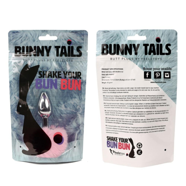 купить Анальная пробка FeelzToys - Bunny Tails Butt Plug Pink