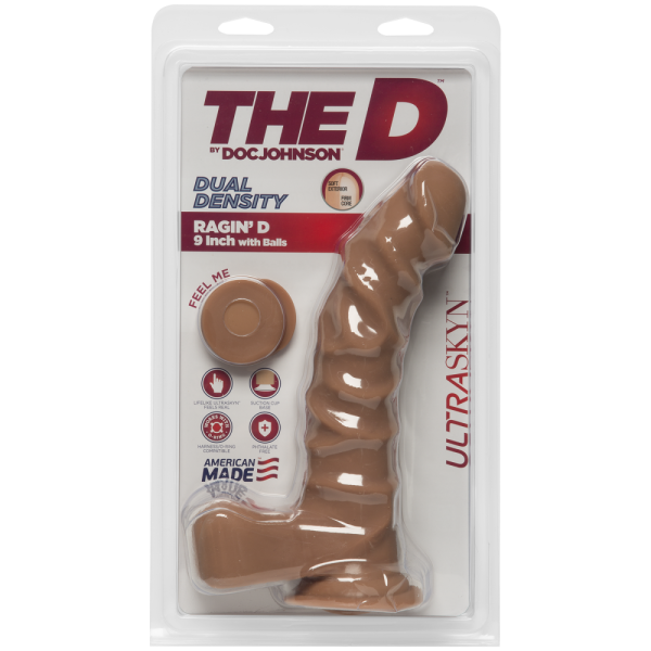 купить Фаллоимитатор Doc Johnson The D - Ragin D - 9 Inch With Balls - ULTRASKYN - Caramel, диаметр 5,1см
