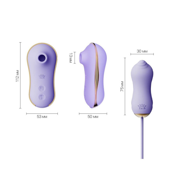 купити Набір 2в1 Zalo — UNICORN Violet, віброяйце + вакуумний стимулятор