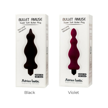 фото Анальная пробка с вибрацией Adrien Lastic Bullet Amuse Black, макс. диаметр 3,9см  || фото Анальна пробка з вібрацією Adrien Lastic Bullet Amuse Black, макс. діаметр 3,9 см 
