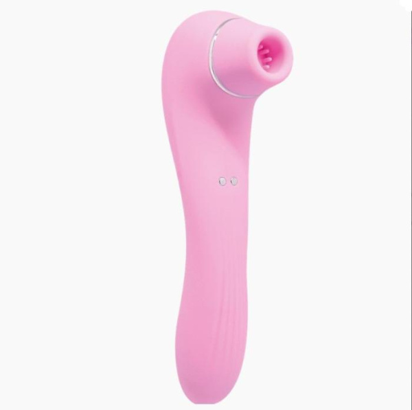 купить Вибратор и вакуумный клиторальный стимулятор Alive Midnight Quiver Pink - секс-игрушка 2в1