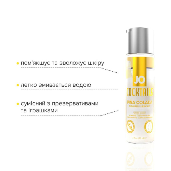 купить Лубрикант на водной основе System JO Cocktails - Pina Colada без сахара, растительный глицерин 60 мл