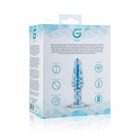 фото Стеклянная анальная пробка с внутренней спиралью Gildo Glass Buttplug No. 23  || фото Скляна анальна пробка з внутрішньою спіраллю Gildo Glass Buttplug No. 23 