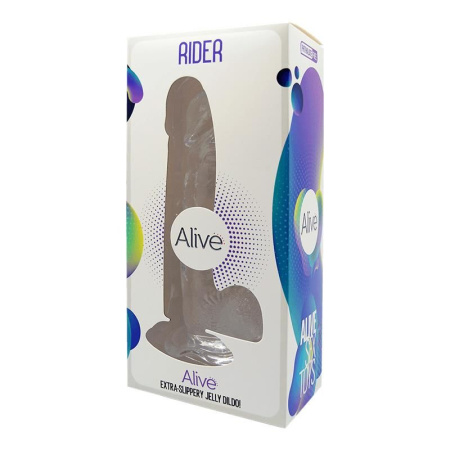 фото Прозрачный фаллоимитатор Alive Jelly Dildo Rider, ТПЕ, присоска, диаметр 4см, длина 20см  || фото Прозорий фалоімітатор Alive Jelly Dildo Rider, ТПЕ, присоска, діаметр 4 см, довжина 20 см 
