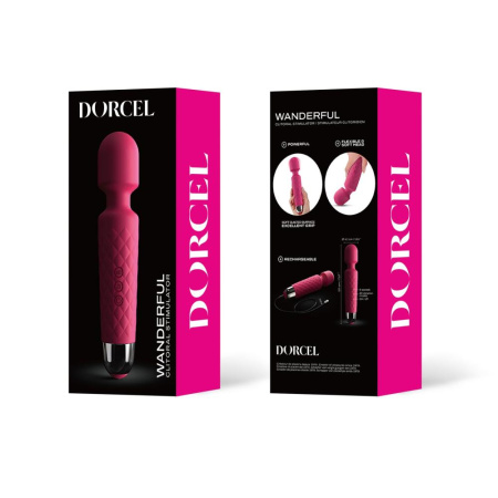 фото Минивибромассажер Dorcel Wand Wanderful Magenta мощный, водонепроницаемый, 18 режимов работы  || фото Мінівібромасажер Dorcel Wand Wanderful Magenta потужний, водонепроникний 