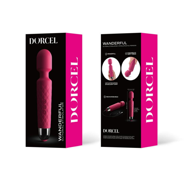 купить Минивибромассажер Dorcel Wand Wanderful Magenta мощный, водонепроницаемый, 18 режимов работы