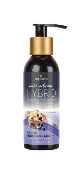 купити Мастило водно-силіконове Sensuva Hybrid Blueberry Muffin (125мл) без цукру, можна для оральних ласок