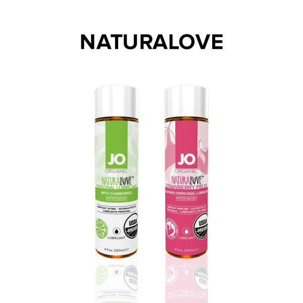 купить Смазка на водной основе System JO NATURALOVE Strawberry (120мл) с экстрактом ромашки и листьев агавы