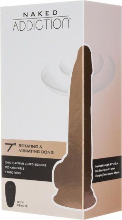 фото Фаллоимитатор с вибрацией и ротацией Naked ADDICTION Chris 7″ Rotating & Vibrating Dong, пульт ДУ, д  || фото Фалоімітатор з вібрацією та ротацією Naked ADDICTION Chris 7″ Rotating & Vibrating Dong, пульт ДК, д 
