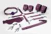 фото Набор Feral Feelings BDSM Kit 7 Burgundy, наручники, поножи, коннектор, маска, паддл, кляп, зажимы