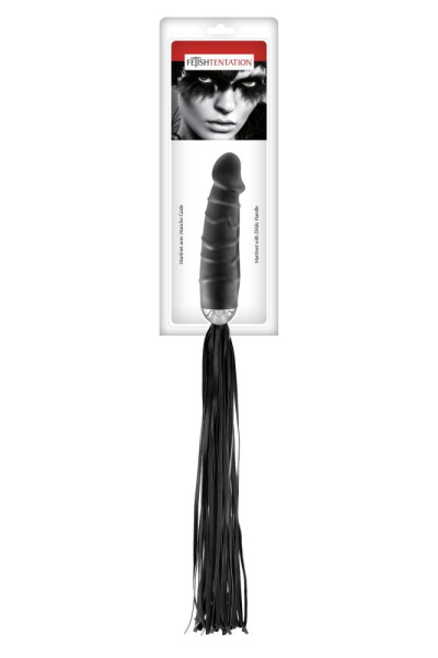 купить Флоггер с ручкой-дилдо Fetish Tentation Whip with Dildo Handle