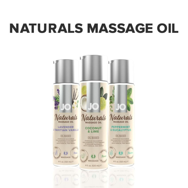 купить Массажное масло System JO – Naturals Massage Oil – Coconut & Lime с эфирными маслами (120 мл)