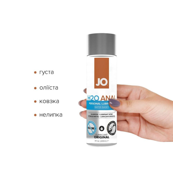 купить Анальная смазка System JO ANAL H2O - ORIGINAL (240 мл) на водной основе, растительный глицерин