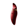 фото Вибратор 2в1 с язычком Zalo — Hero Wine Red, кристалл Swarovski