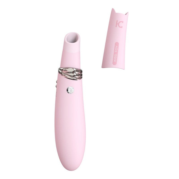 купить Вакуумный стимулятор с вибрацией KisToy Miss CC Pink, можно использовать как вибратор, диаметр 36мм