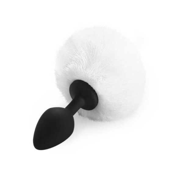 купить Силиконовая анальная пробка М Art of Sex - Silicone Bunny Tails Butt plug, цвет Белый, диаметр 3,5 с
