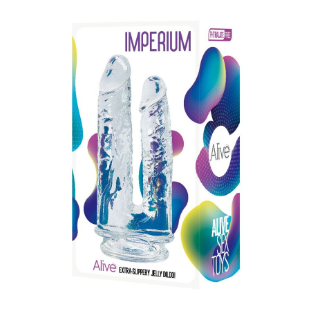 фото Прозрачный фаллоимитатор Alive Imperium Jelly Dildo для двойного проникновения  || фото Прозорий фалоімітатор Alive Imperium Jelly Dildo для подвійного проникнення 