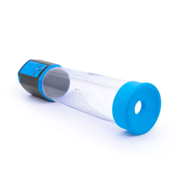 купить Автоматическая вакуумная помпа Men Powerup Passion Enlargement system Blue перезаряжаемая, 5 режимов