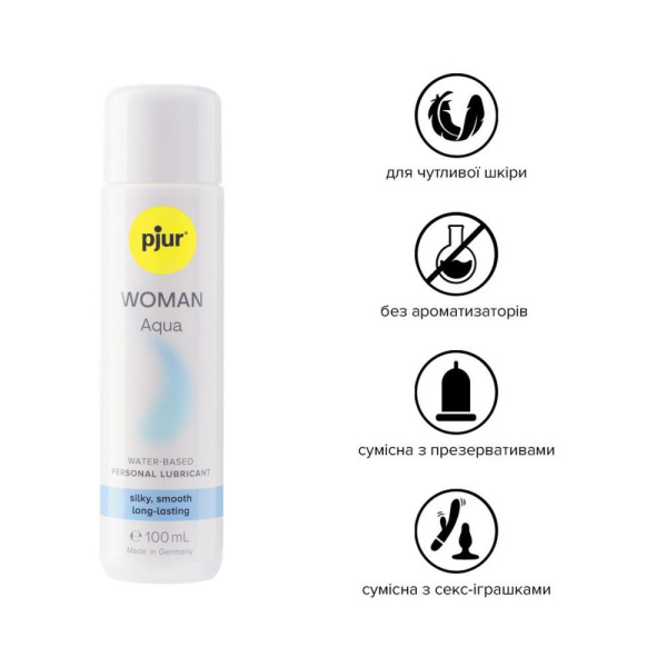 купить Лубрикант на водной основе pjur Woman Aqua 100 мл для интенсивного скольжения, увлажнение и уход