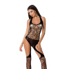 фото Бодистокинг Passion BS060 black, комбинезон, имитация трусиков и гольфиков