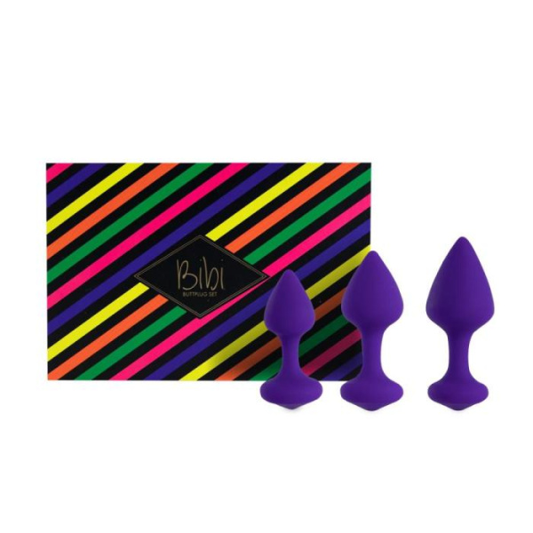 купить Набор силиконовых анальных пробок FeelzToys - Bibi Butt Plug Set 3 pcs Purple