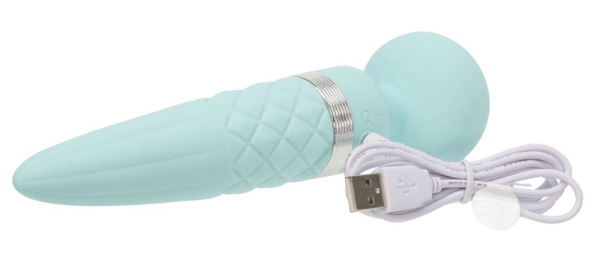 купить Вибромассажер 2-в-1 PILLOW TALK - Sultry Teal, классический массажер и вибратор с ротацией, подогрев