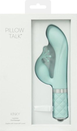 фото Роскошный вибратор-кролик Pillow Talk - Kinky Teal с кристаллом Сваровски, мощный  || фото Розкішний вібратор-кролик Pillow Talk - Kinky Teal з кристалом Сваровські, потужний 