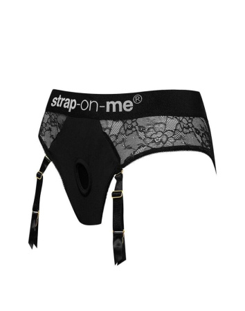фото Кружевные трусы для страпона с подвязками для чулок Strap-On-Me DIVA HARNESS - XL  || фото Мереживні труси для страпону з підв'язками для панчох Strap-On-Me DIVA HARNESS - XL 