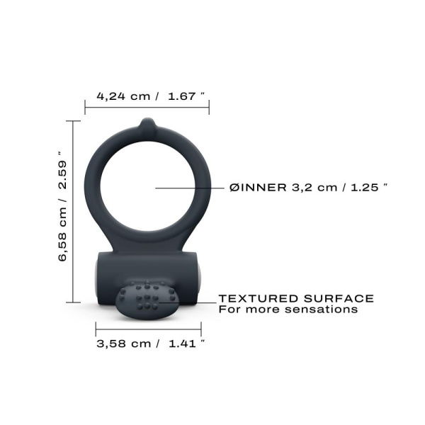 купить Эрекционное кольцо Dorcel Power Clit Black V2 с вибрацией, с язычком со щеточкой
