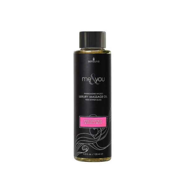 купить Массажное масло Sensuva - Me&You Pink Grapefruit & Vanilla Bean (125 мл) с феромонами
