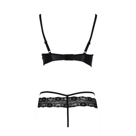 фото Комплект белья NORTH SET black L/XL - Passion Exclusive: лиф и трусики с элементами под латекс  || фото Комплект білизни NORTH SET black L/XL - Passion Exclusive: ліф і трусики з елементами під латекс 