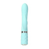 фото Роскошный кролик с ротацией и вибрацией Pillow Talk Lively, Teal, кристалл Сваровски, тройной отрост  || фото Розкішний кролик з ротацією та вібрацією Pillow Talk Lively Teal, кристал Сваровскі, потрійний відро 