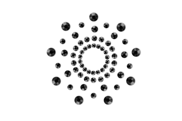 купить Пэстис из кристаллов Bijoux Indiscrets - Mimi Black, украшение на грудь