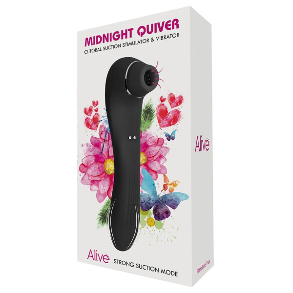 купити Вібратор і вакуумний стимулятор Alive Midnight Quiver Black - іграшка 2 в 1