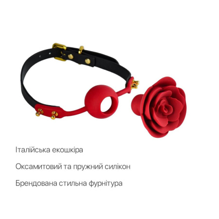 фото Роскошный кляп в виде розы Zalo - Rose Ball Gag, двойное использование  || фото Розкішний кляп у вигляді троянди Zalo - Rose Ball Gag, подвійне використання 