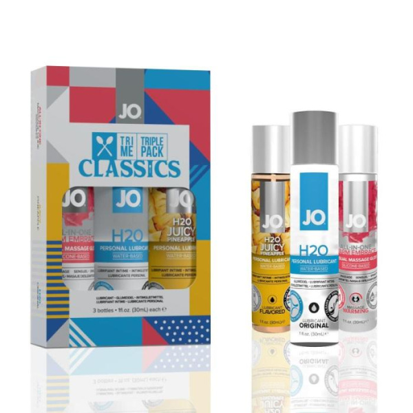 купить Набор System JO Tri-Me Triple Pack - Classics (3 х 30 мл) водная, силиконовая и вкусовая смазки