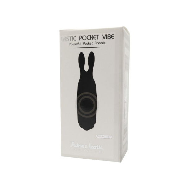 купить Вибропуля Adrien Lastic Pocket Vibe Rabbit Black со стимулирующими ушками