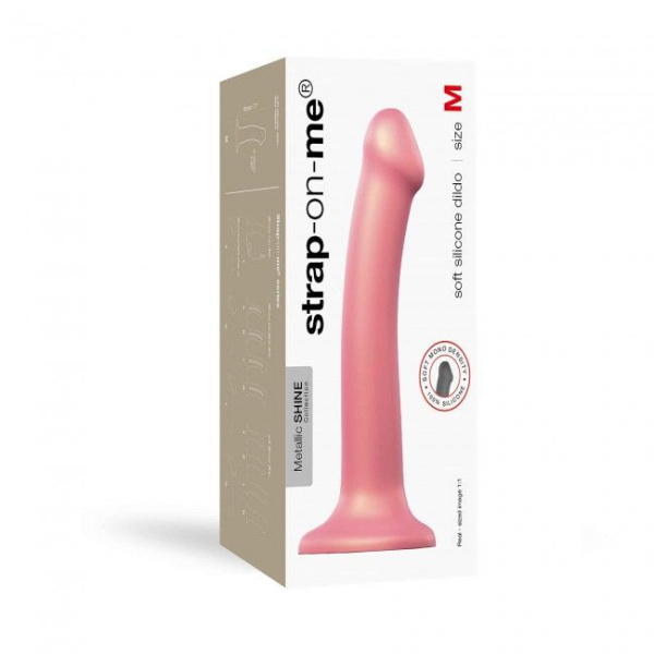 купить Насадка для страпона Strap-On-Me Mono Density Dildo Rose M, диам. 3,3см, однослойный силикон, гибкий