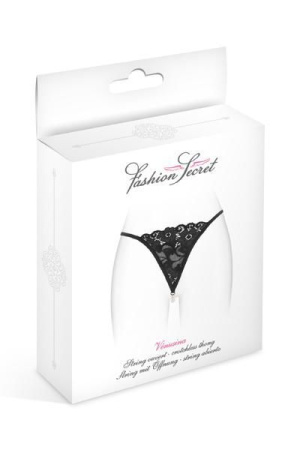 фото Трусики-стринги с жемчужной ниткой Fashion Secret VENUSINA Black  || фото Трусики-стрінги з перлинною ниткою Fashion Secret VENUSINA Black 