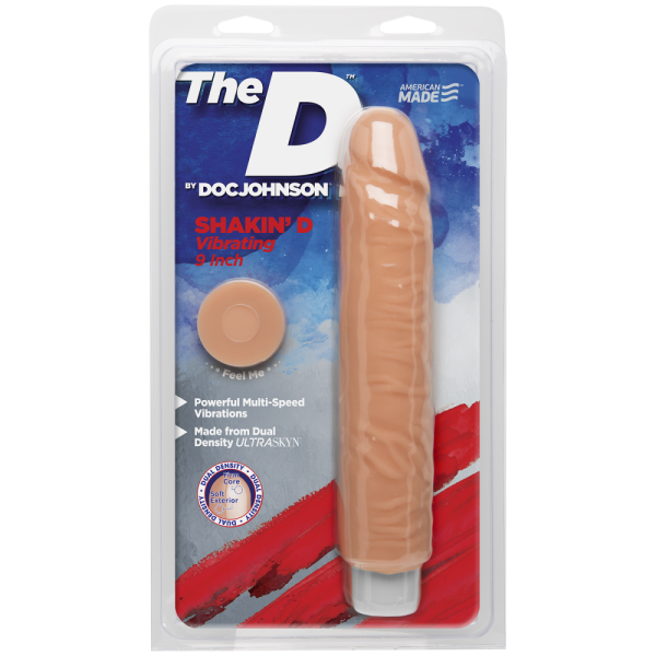 купить Фаллоимитатор Doc Johnson The D: Shakin D 9 Inch Vibro ULTRASKYN, диаметр 3,8см, плавная регулировка