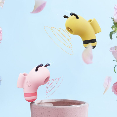фото Вакуумный стимулятор с микротоками CuteVibe Beebe Yellow, на палец  || фото Вакуумний стимулятор із мікрострумами CuteVibe Beebe Yellow, на палець 