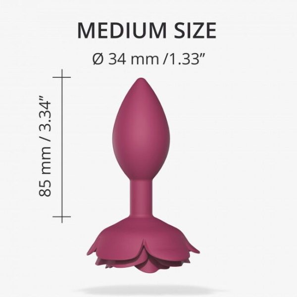 купить Силиконовая анальная пробка Love To Love OPEN ROSES M SIZE - PLUM STAR