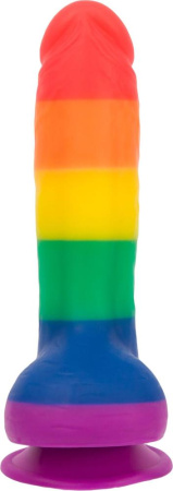 фото Радужный фаллоимитатор ADDICTION - JUSTIN - 8" - RAINBOW, 20,3 см, силикон  || фото Райдужний фалоімітатор ADDICTION - JUSTIN - 8 "- RAINBOW, 20,3 см, силікон, вібропуля в подарунок 