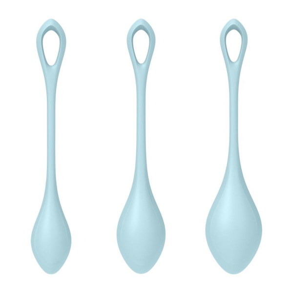 купить Набор йони бусин Satisfyer Yoni Power 2 Light Blue, диаметр 2-2,5-3см, вес 22-44-73гр